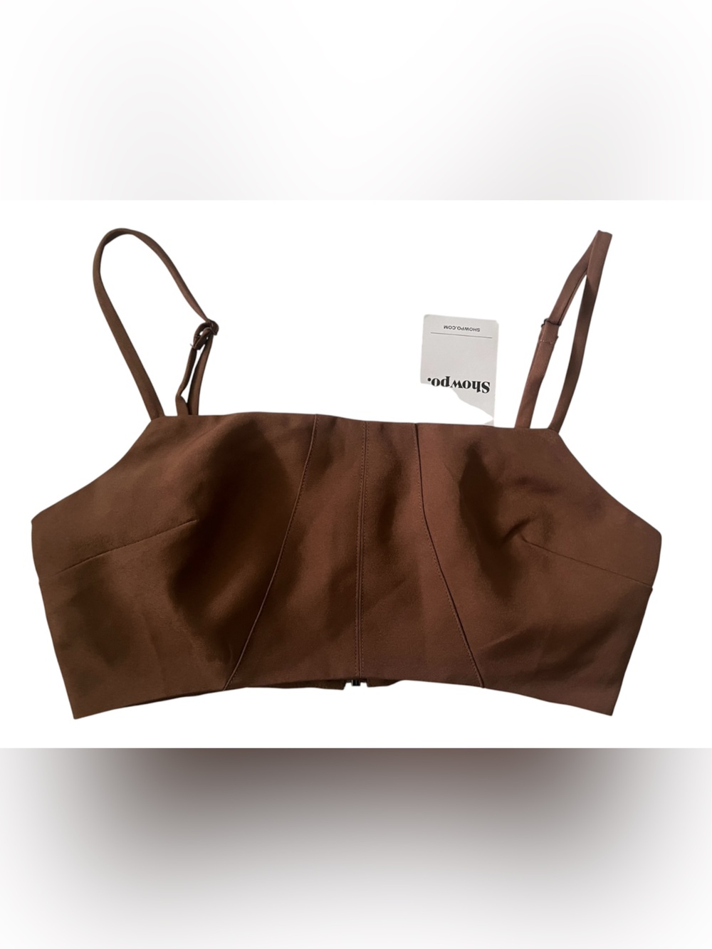 Showpo crop top brown NWT size 6